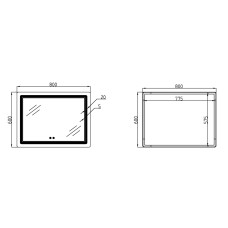 Зеркало Qtap Cardinal (CA2) 800х600 с LED-подсветкой Touch, с антизапотеванием, с диммером, рег. темп. цвета (3000-6500K) QT0478C806048457