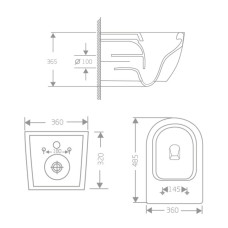 Унітаз підвісний Jay Rimless 485×360×320 мм, White, з сидінням Slim Duroplast/ Soft-close/ Quick Relase QT07335177RW Qtap