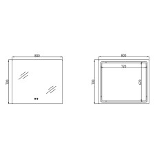 Зеркало Qtap Taurus (TA2) 800×700 мм с LED-подсветкой Touch, с антизапотеванием, с диммером, рег. темп. цвета (3000-6500K) QTTAU70070048955