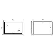Дзеркало Lidz Kubis (KU2) 1200х800 з LED-підсвічуванням Touch, з антизапотіванням, з димером, рег. яскравості LDKUB120080049007