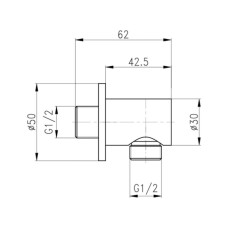 Акционный набор Qtap 1+1=3: Подключение для шланга Spojeni Matt Black, округлое QTCRBB030