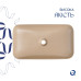 Раковина накладна Qtap Tern 610x350x135 мм, Beige, прямокутна, з донним клапаном QTTER188SB49790