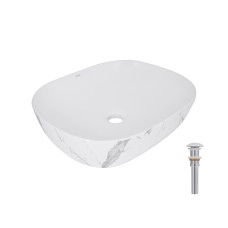 Раковина накладна Qtap Aquarius 470x380x120 мм, Marble, прямокутна, з донним клапаном QTAQA188MR49782 Раковина накладна Qtap Aquarius 470x380x120 мм, Marble, прямокутна, з донним клапаном QTAQA188MR49782