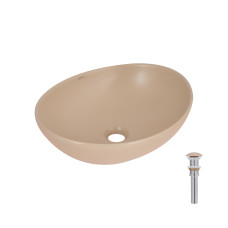 Раковина накладна Qtap Dove 415x340x140 мм, Beige, овальна, з донним клапаном QTDOV188SB49784 Раковина накладна Qtap Dove 415x340x140 мм, Beige, овальна, з донним клапаном QTDOV188SB49784