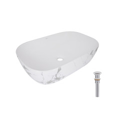 Раковина накладна Qtap Robin 600x390x150 мм, Marble, прямокутна, з донним клапаном QTROB188MR49788 Раковина накладна Qtap Robin 600x390x150 мм, Marble, прямокутна, з донним клапаном QTROB188MR49788