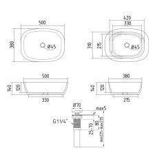 Раковина накладна Qtap Cardinal 500х380х140 мм, Stone grey, прямокутна, з донним клапаном QTCAR188SG49824 Раковина накладна Qtap Cardinal 500х380х140 мм, Stone grey, прямокутна, з донним клапаном QTCAR188SG49824