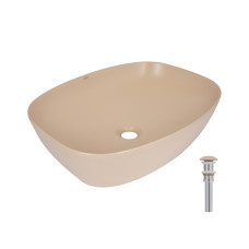 Раковина накладная Qtap Cardinal 500х380х140 мм, Beige, прямоугольная, с донным клапаном QTCAR188SB49825 Раковина накладная Qtap Cardinal 500х380х140 мм, Beige, прямоугольная, с донным клапаном QTCAR188SB49825