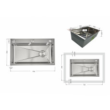 Мойка для кухни интегрированная Lidz Handmade H7545 Brushed Steel 3,0/1,0 мм LDH7545BRU49457