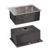 Акційний набір Lidz: мийка H5045 інтегрована Brushed Steel 3,0/1,0 мм + Змішувач Aria для кухні з гнучким виливом (k35) Grey