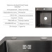 Акційний набір Lidz: мийка H7849BR інтегрована крило справа Brushed Black PVD 3,0/1,0 мм + Змішувач Aria для кухні з гнучким виливом (k35) Black