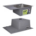 Акционный набор Lidz: мойка H6350L интегрированная крыло слева Brushed Steel 3,0/1,0 мм + Смеситель Aria для кухни с гибким изливом (k35) Grey