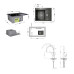 Акционный набор Lidz: мойка H6350BR интегрированная крыло справа Brushed Black PVD 3,0/1,0 мм + Смеситель Aria для кухни с гибким изливом (k35) Black