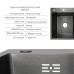 Акционный набор Lidz: мойка H6350BR интегрированная крыло справа Brushed Black PVD 3,0/1,0 мм + Смеситель Aria для кухни с гибким изливом (k35) Black