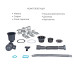 Акционный набор Lidz: мойка H6350BR интегрированная крыло справа Brushed Black PVD 3,0/1,0 мм + Смеситель Aria для кухни с гибким изливом (k35) Black