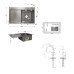 Акционный набор Lidz: мойка H7849L интегрированная крыло слева Brushed Steel 3,0/1,0 мм + Смеситель Aria для кухни с гибким изливом (k35) Grey