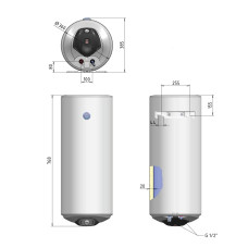 Водонагрівач електричний Thermo Alliance Spectra slim 50 л вертикальний, сухі ТЕНи 1,6 кВт, d 360 мм Водонагрівач електричний Thermo Alliance Spectra slim 50 л вертикальний, сухі ТЕНи 1,6 кВт, d 360 мм