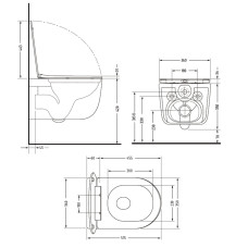 Унітаз підвісний Qtap Taurus Ultra Quiet 515×360×350 мм, Matt Black, з сидінням Slim Duroplast / Soft-close / Quick Release QTTAU28BLM50504 Унітаз підвісний Qtap Taurus Ultra Quiet 515×360×350 мм, Matt Black, з сидінням Slim Duroplast / Soft-close / Quick Release QTTAU28BLM50504