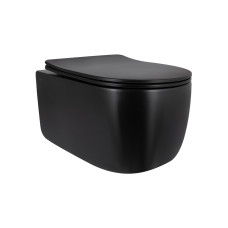 Унітаз підвісний Qtap Taurus Ultra Quiet 515×360×350 мм, Matt Black, з сидінням Slim Duroplast / Soft-close / Quick Release QTTAU28BLM50504 Унітаз підвісний Qtap Taurus Ultra Quiet 515×360×350 мм, Matt Black, з сидінням Slim Duroplast / Soft-close / Quick Release QTTAU28BLM50504