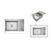 Мойка для кухни интегрированная Lidz Handmade Max 500 H7849R Brushed Steel, 3,0/1,0 мм, крыло справа, увеличенная чаша LDH7849RBRU49464