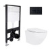 Готовое решение Qtap для ванной комнаты: подвесной унитаз Jay Ultra Quiet 485x360x320 + комплект инсталляции Standard (линейная кнопка Black) Готовое решение Qtap для ванной комнаты: подвесной унитаз Jay Ultra Quiet 485x360x320 + комплект инсталляции Standard (линейная кнопка Black)