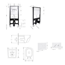 Готове рішення Qtap для ванної кімнати: підвісний унітаз Jay Rimless 485x360x320 + комплект інсталяції Standard (кругла клавіша White)