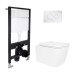 Готовое решение Qtap для ванной комнаты: подвесной унитаз Crow Rimless 485x340x330 + комплект инсталляции Standard (круглая кнопка Chrome) Готовое решение Qtap для ванной комнаты: подвесной унитаз Crow Rimless 485x340x330 + комплект инсталляции Standard (круглая кнопка Chrome)