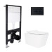 Готовое решение Qtap для ванной комнаты: подвесной унитаз Crow Rimless 520x360x290 + комплект инсталляции Standard (линейная кнопка Black) Готовое решение Qtap для ванной комнаты: подвесной унитаз Crow Rimless 520x360x290 + комплект инсталляции Standard (линейная кнопка Black)