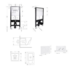 Готове рішення Qtap для ванної кімнати: підвісний унітаз Crow Rimless 485x340x330 + комплект інсталяції Standard (кругла клавіша White)