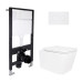 Готовое решение Qtap для ванной комнаты: подвесной унитаз Crow Rimless 485x340x330 + комплект инсталляции Standard (круглая кнопка White) Готовое решение Qtap для ванной комнаты: подвесной унитаз Crow Rimless 485x340x330 + комплект инсталляции Standard (круглая кнопка White)