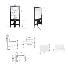 Готове рішення Qtap для ванної кімнати: підвісний унітаз Crow Ultra Quiet 485x340x290 + комплект інсталяції Standard (кругла клавіша White)