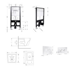 Готовое решение Qtap для ванной комнаты: подвесной унитаз Crow Ultra Quiet 485x340x290 + комплект инсталляции Standard (круглая кнопка Chrome) Готовое решение Qtap для ванной комнаты: подвесной унитаз Crow Ultra Quiet 485x340x290 + комплект инсталляции Standard (круглая кнопка Chrome)