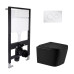 Готовое решение Qtap для ванной комнаты: подвесной унитаз Crow Ultra Quiet 485x340x290 + комплект инсталляции Standard (круглая кнопка Chrome) Готовое решение Qtap для ванной комнаты: подвесной унитаз Crow Ultra Quiet 485x340x290 + комплект инсталляции Standard (круглая кнопка Chrome)