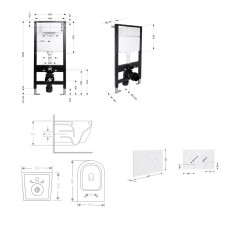 Готовое решение Qtap для ванной комнаты: подвесной унитаз Jay Ultra Quiet 485x360x320 + комплект инсталляции Standard (круглая кнопка White) Готовое решение Qtap для ванной комнаты: подвесной унитаз Jay Ultra Quiet 485x360x320 + комплект инсталляции Standard (круглая кнопка White)