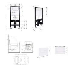Готовое решение Qtap для ванной комнаты: подвесной унитаз Gemini Ultra Quiet 520x360x350 + комплект инсталляции Standard (линейная кнопка White) Готовое решение Qtap для ванной комнаты: подвесной унитаз Gemini Ultra Quiet 520x360x350 + комплект инсталляции Standard (линейная кнопка White)