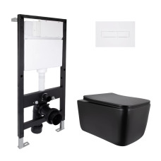 Готовое решение Qtap для ванной комнаты: подвесной унитаз Gemini Ultra Quiet 520x360x350 + комплект инсталляции Standard (линейная кнопка White) Готовое решение Qtap для ванной комнаты: подвесной унитаз Gemini Ultra Quiet 520x360x350 + комплект инсталляции Standard (линейная кнопка White)