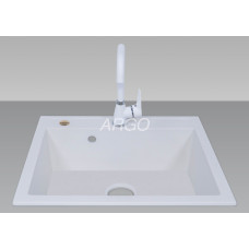 Мойка гранитная ARGO Cubo 590x495x200 Белая Мойка гранитная ARGO Cubo 590x495x200 Белая