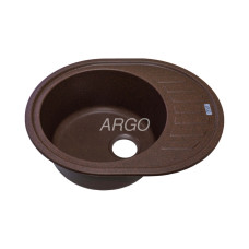 Мойка гранитная ARGO Ovale 615x495x200 Мокко Мойка гранитная ARGO Ovale 615x495x200 Мокко
