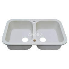 Мойка гранитная ARGO Gemelli 765x470x190 Белая