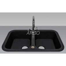 Мойка гранитная ARGO Gemelli 765x470x190 Чёрная