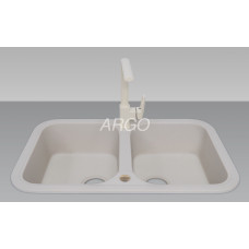 Мийка гранітна ARGO Gemelli 765x470x190 Ivory