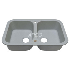 Мийка гранітна ARGO Gemelli 765x470x190 Світло-сіра