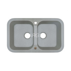 Мийка гранітна ARGO Gemelli 765x470x190 Світло-сіра