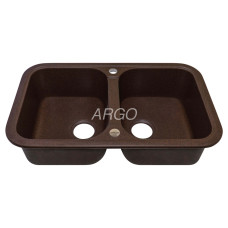 Мийка гранітна ARGO Gemelli 765x470x190 Мокко