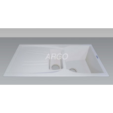 Мойка гранитная ARGO Medio Plus 975x495x230 Белая