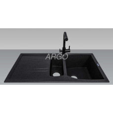 Мойка гранитная ARGO Medio Plus 975x495x230 Чёрная