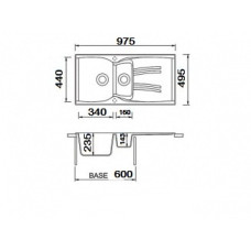 Мойка гранитная ARGO Medio Plus 975x495x230 Терра