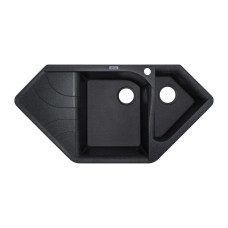 Мийка гранітна ARGO Angolo 1000x500x225 Чорна