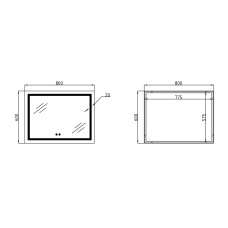 Дзеркало Qtap Mideya (DC-F904) 800х600 з LED-підсвічуванням Touch, з димером QT2078F904W