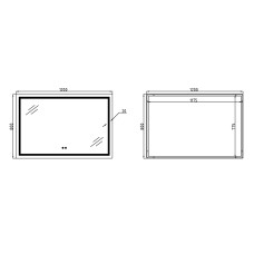 Зеркало Q-tap Mideya с антизапотеванием (DC-F613) 1200х800 QT2078F613W