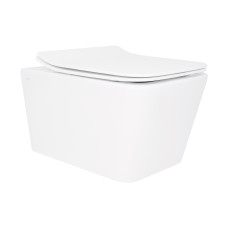 Унітаз підвісний Qtap Crow Rimless безобідковий з сідінням Soft-close QT05335170W